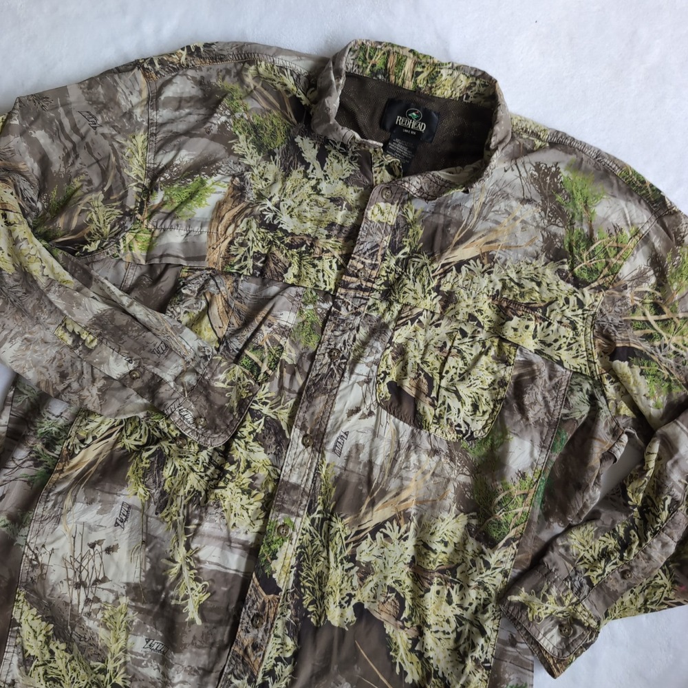 RedHead Hunting Shirt Mens XXL Camo Advantage MAX-1 Ventilated Button up FIshing